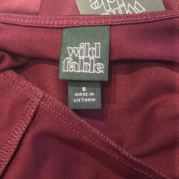 Women’s BodyCon Wild Fable Burgundy Liquid Bodysuit Ankle Length Size S NWT - Picture 7 of 13